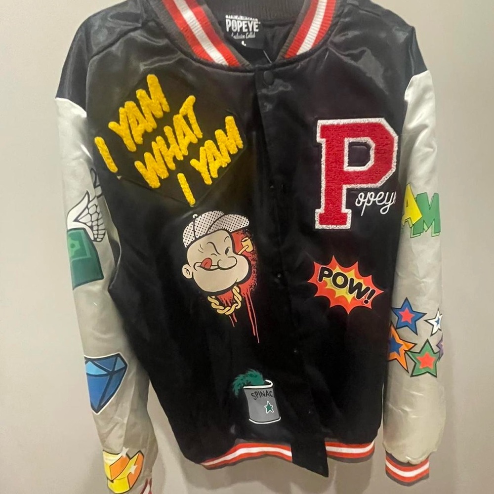 Reason Exclusive Collab Popeye Satin Bomber Jacket